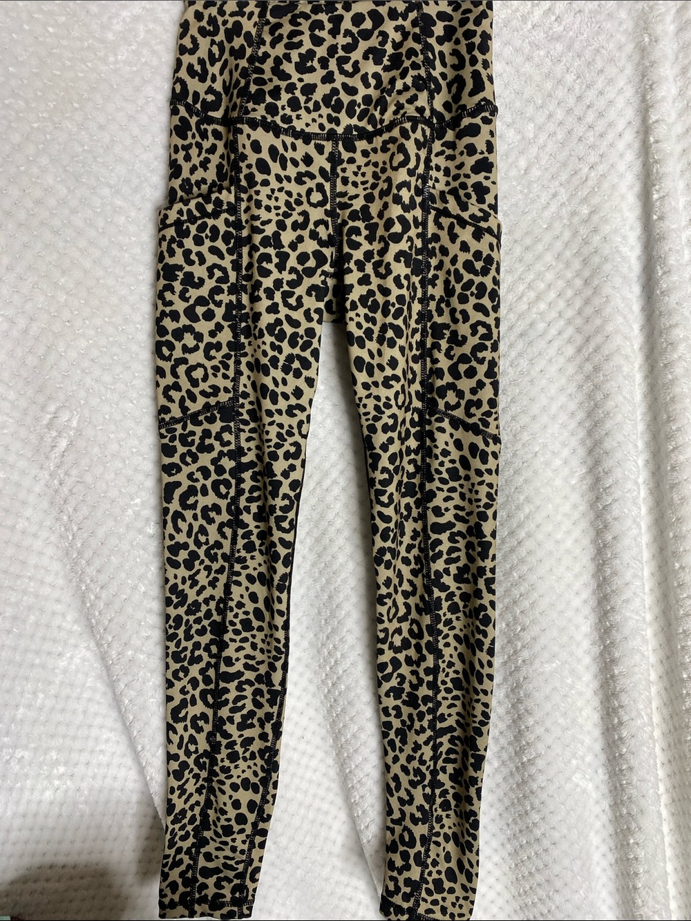 Shadow Sport Leopard Animal Print Activewear Leggings - Tan and Black